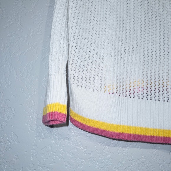 New Torrid White Stripe Pointelle Open Knit Boxy‎ Hoodie Sweater Size 2X - Picture 3 of 9